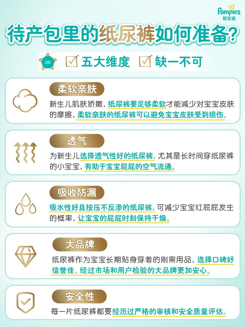 待产包里的纸尿裤如何准备图文素材