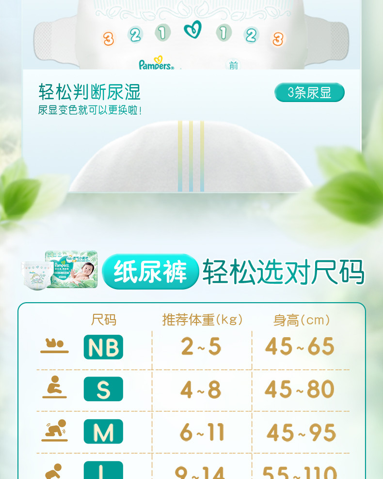 帮宝适清新帮纸尿裤尺码表(11/12)