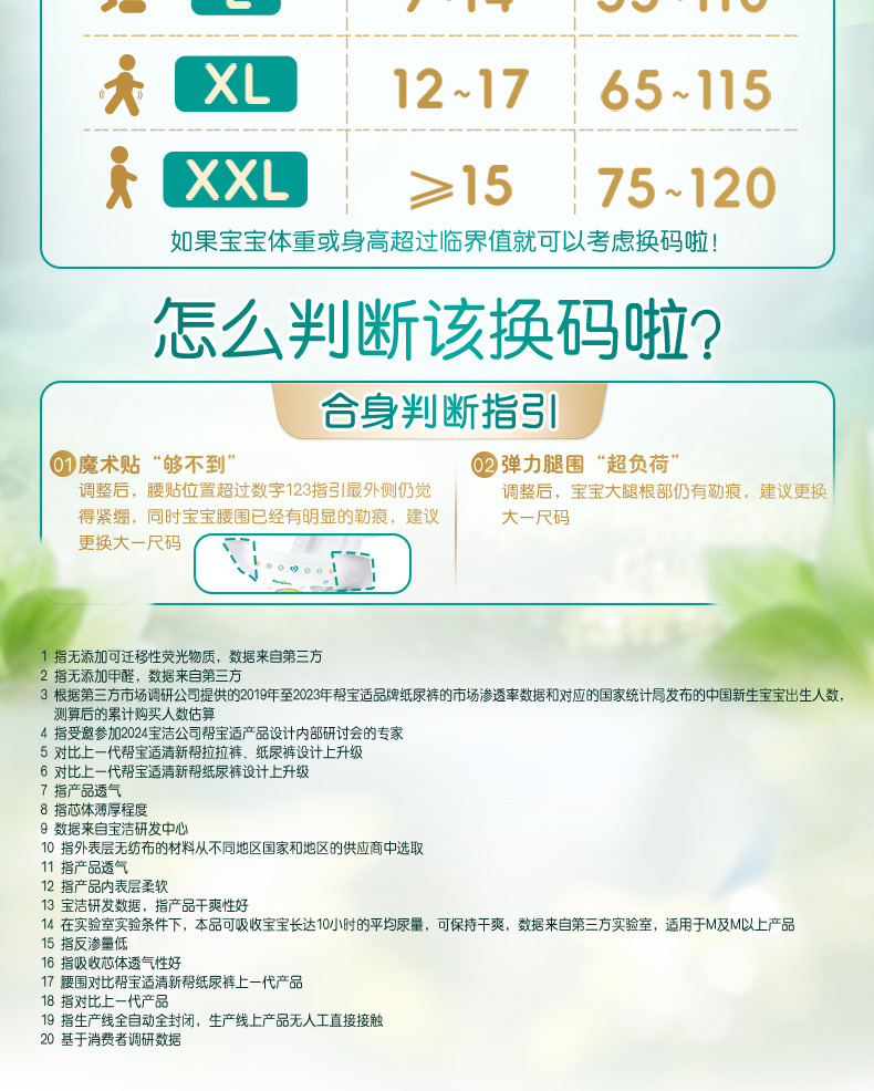 帮宝适清新帮纸尿裤换码指引(12/12)