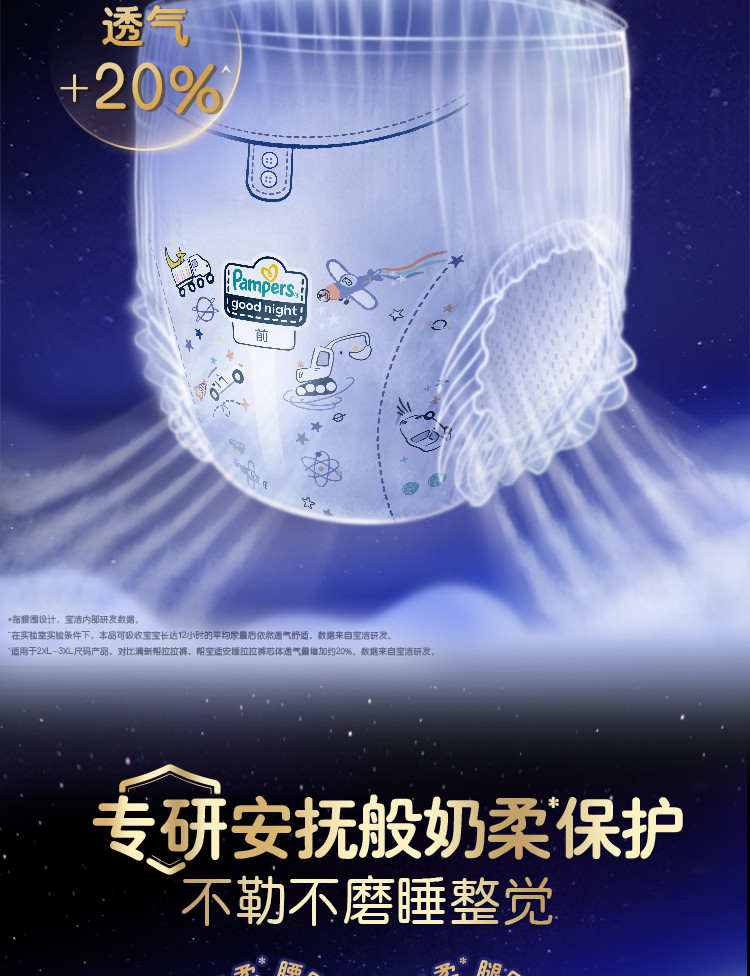帮宝适安睡拉拉裤散热通道详情图（4/12）